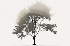 Stampa su tela – Albero deciduo minimalista