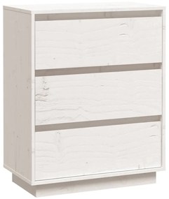 Credenza Bianca 60x34x75 cm in Legno Massello di Pino