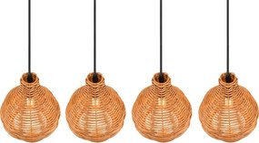 Reality - Lampada a sospensione con cavo SPROUT 3xE14/40W/230V marrone/rattan