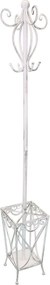 appendiabiti da terra con portaombrelli stile provenzale in ferro verniciato cm 25 x 183 h