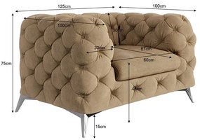 Poltrona marrone chiaro con rivestimento in velluto Chelsea – Ropez