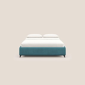 Sara sommier con giroletto contenitore in tessuto impermeabile T02 azzurro
