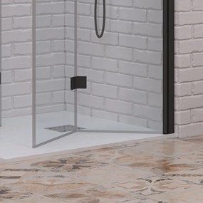 Box doccia 70x70 cm doppia apertura a libro colore nero | KS7000N - KAMALU