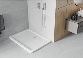 Mexen Flat piatto doccia rettangolare slim 90 x 80 cm, bianco, sifone cromato - 40108090