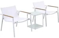 Set Tavolino e 2 Sedie da Giardino in Alluminio Kraus Raffaello Bianco