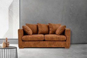 Divano in similpelle marrone cognac 175 cm Hamburg - Scandic