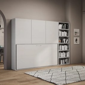 Letto NABOR singolo a scomparsa Bianco Frassino Composizione G