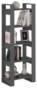 Libreria/Divisorio Grigio 60x35x160 cm Legno Massello