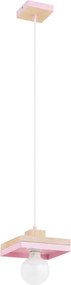 Lampada a sospensione con cavo MIKO 1xE27/15W/230V rosa/beige