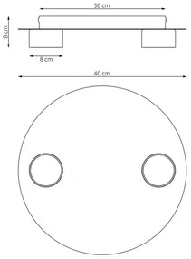 Lampada da soffitto in acciaio BOLX 2 nera 2xGX53 Colore del corpo Nero