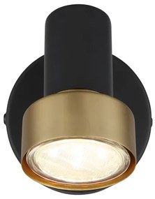 Globo 57917-1G - Faretto da parete MASON 1xGU10/25W/230V nero/oro