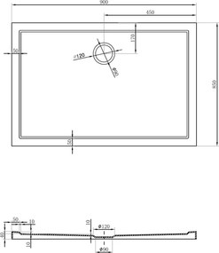 Mexen Flow piatto doccia rettangolare slim 90 x 85 cm, bianco lucido - 46R108590