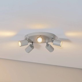 Luminex Faretto da soffitto Fun, grigio, Ø 30 cm, orientabile, GU10