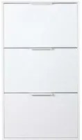 Scarpiera 65x120x25 cm bianco con 3 ante a ribalta