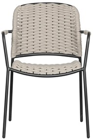 Set di 2 sedie da giardino in metallo nero e beige Taku - Exotan