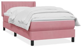 Giroletto A Molle Con Materasso Rosa 90x220 Cm Velluto /