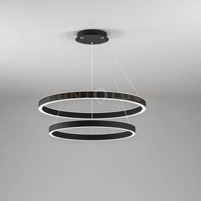 Criseide s/2g -lampadario a sospensione 2 luci nero a led 3000k 380...