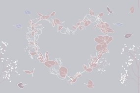 Carta da parati – Cuore popolare con tocco primaverile