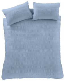 Set copripiumino e federa blu in crêpe per letto matrimoniale e per letto esteso 230x220 cm Seersucker – Catherine Lansfield