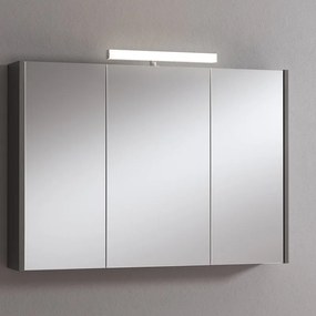 Pensile con luce Akira laccato lucido grigio L 100 x H 70 x P 15.5 cm