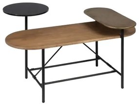 Tavolino da Caffè Dorato Legno Ferro 116 x 76 x 64 cm