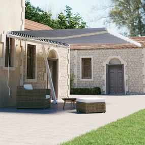 Tenda Retrattile Manuale Con Palo 450x300 Cm Blu/bianca /