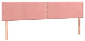 Testiera 2 pz rosa 80x5x78/88 cm in velluto