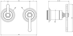 Parte esterna miscelatore a parete 2 vie con deviatore automatico cromo 65038 gessi