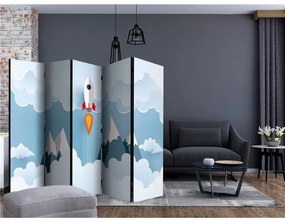 Paravento  Rocket in the Clouds II [Room Dividers]  Colore Bianco, Dimensioni e Misure 225x172