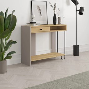 Consolle con piano in rovere decorato 35x100 cm Saturne - Marckeric