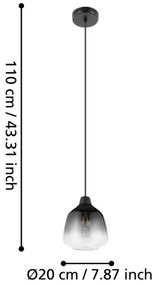 Eglo 43821 - Lampadario a sospensione con filo SEDBERGH 1xE27/40W/230V