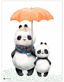 Due Panda con l'ombrello per le pareti | Inspio