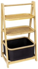 Mensola da bagno in bambù nero/naturale 44x80 cm Ecori - Wenko