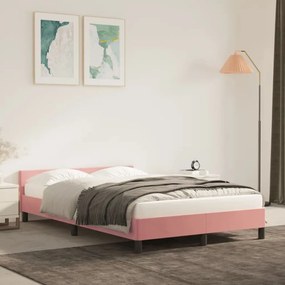 Giroletto Con Testiera Senza Materasso Rosa 120x200 Cm Velluto /