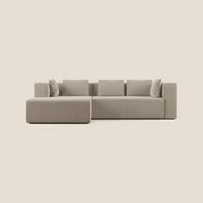 Nettuno divano angolare componibile in morbido tessuto bouclè T07 beige