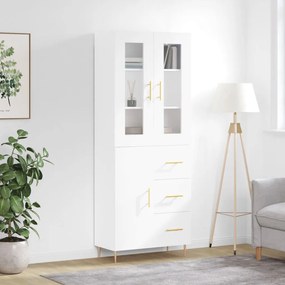 Credenza Bianca 69,5x34x180 Cm İn Legno Multistrato /