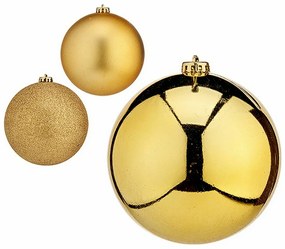 Set di palline di Natale Dorato Plastica Ø 15 cm (4 Unità)