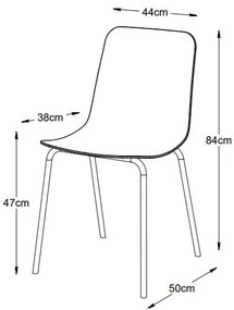 Sedia da pranzo in plastica turchese Whitby - Unique Furniture