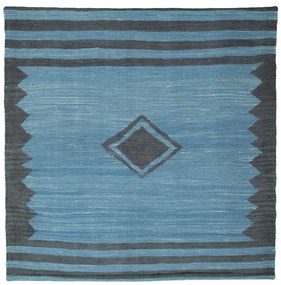 Kilim Tappeto 100x100 Blu (Iran) Tessuto A Mano