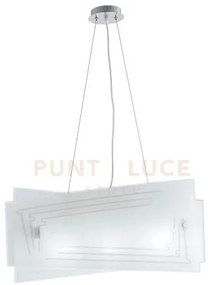 Lampadario a sospensione concept bianca 4 luci attacco e27 60x20x13...