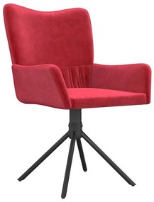 Sedie da pranzo girevoli 2 pz rosso vino in velluto