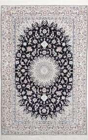 Nain Tappeto 150 x 220 Blu (Iran) Annodato A Mano