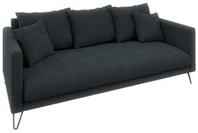 Divano grigio scuro con rivestimento in ciniglia 200 cm Freya – Ropez