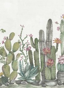 Rebel Walls Carta da parati panoramica Playful Cactus - Ivory