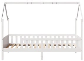 Giroletto casetta bambini bianco 90x200 cm legno massello pino