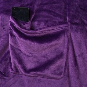 Coperta TV in microfibra viola scuro , 180 x 150 cm Lazy - DecoKing