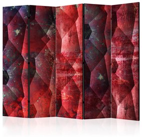 Paravento design Rilievo porpora II - texture geometrica rossa