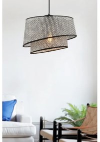 Lampadario a cavo BARETTE 1xE27/60W/230V grigio/nero