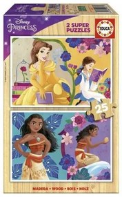 Set di 2 Puzzle Princesses Disney Bella + Vaiana 25 Pezzi