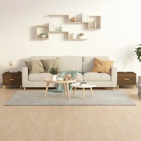 Tavolini Salotto 2 Pz Rovere Marrone 50x50x40 Legno Multistrato /